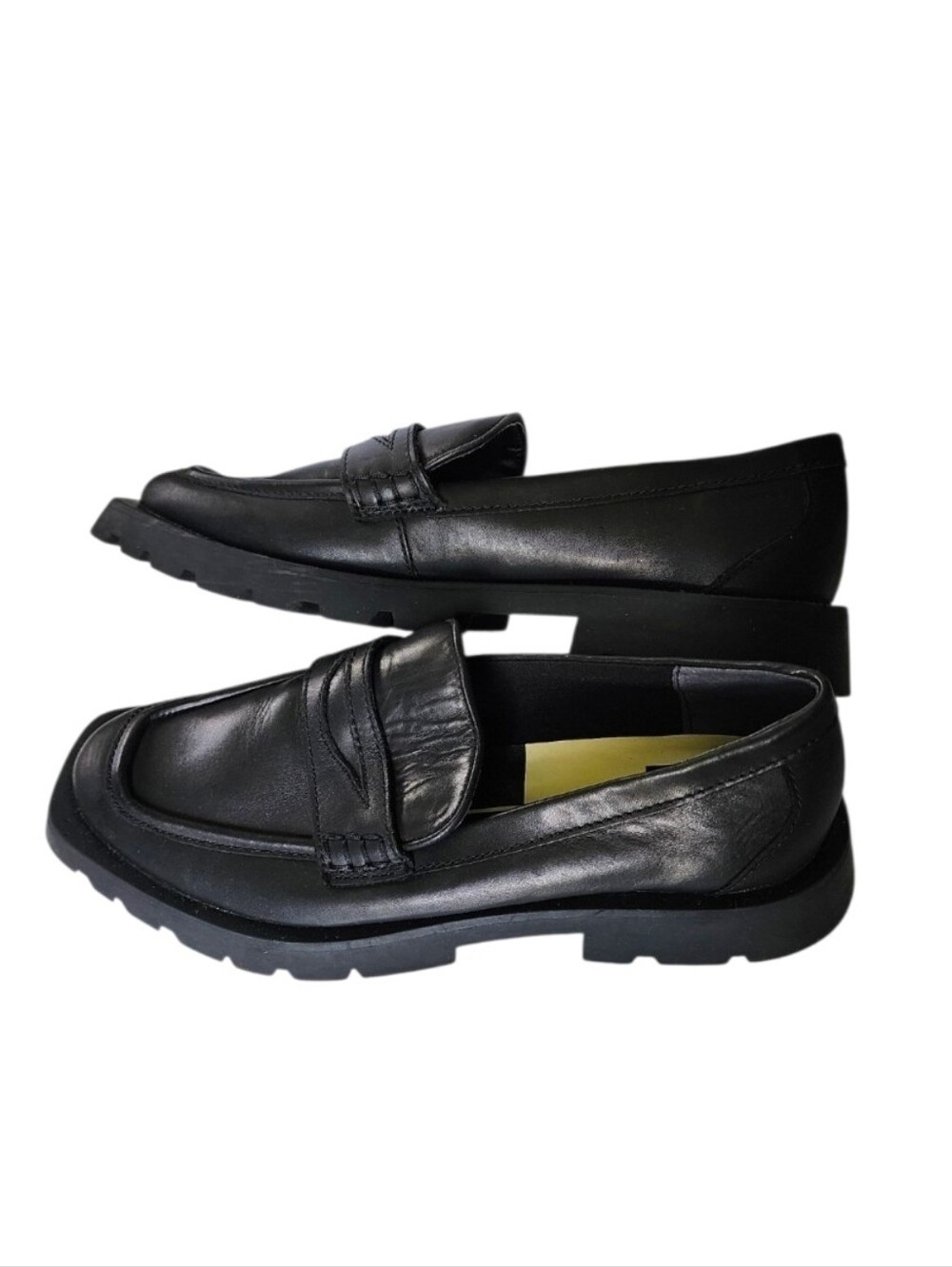 Dolce Vita Elias Chunky Black Leather Penny Loafers - Picture 6 of 8
